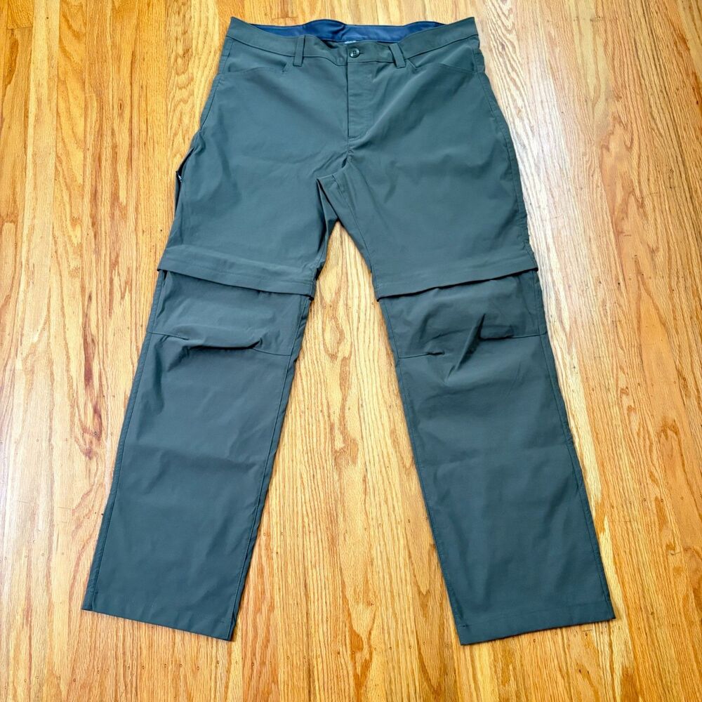 EDDIE BAUER Olive Green Convertible Zip Off Hiking Pants Mens Size 40 Waist